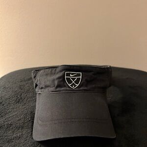 Vintage Nike Golf Visor Hat Cap Mens Black Strapback Embroidered Logo